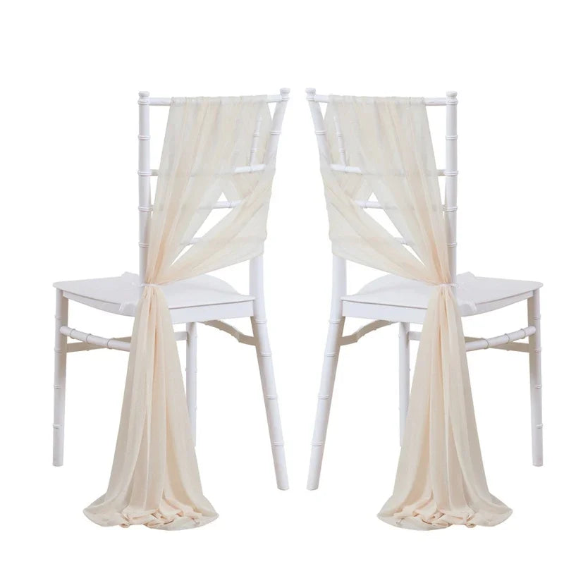 24 Pcs 17x250cm Green Chiffon Chair Sashes 12