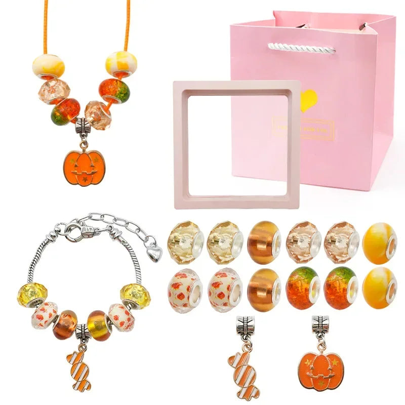 DIY Charms Bracelet Making Set Spacer Beads Pendant