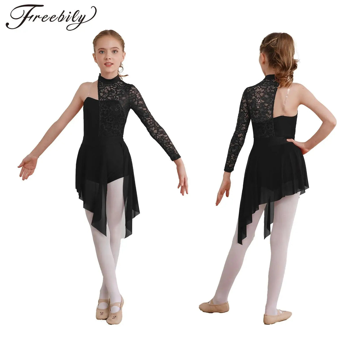 Kids Girls Modern Lyrical Dance Dress Figure Skating