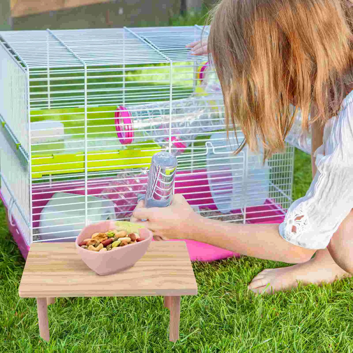 Hamster Play Wooden Platform Small Pet Playing Stand