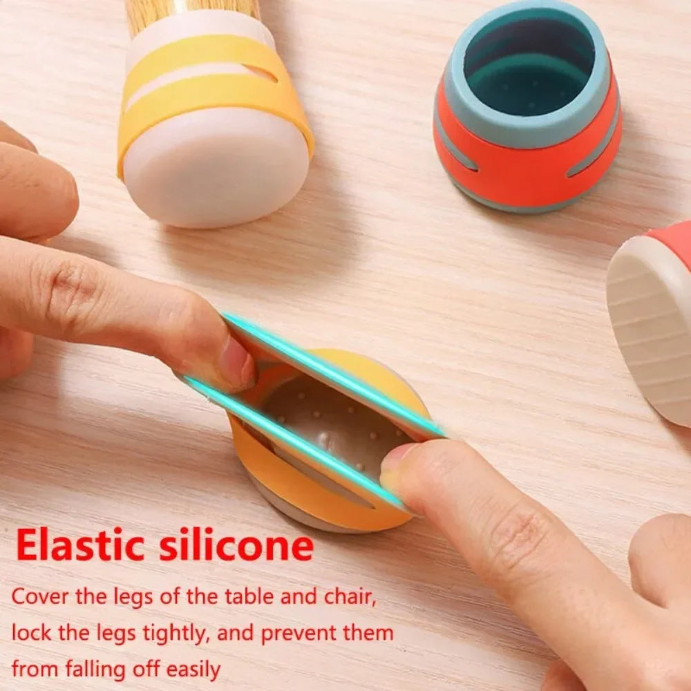 4PCS Silicone Table Chair Foot Cover Non-slip Furniture