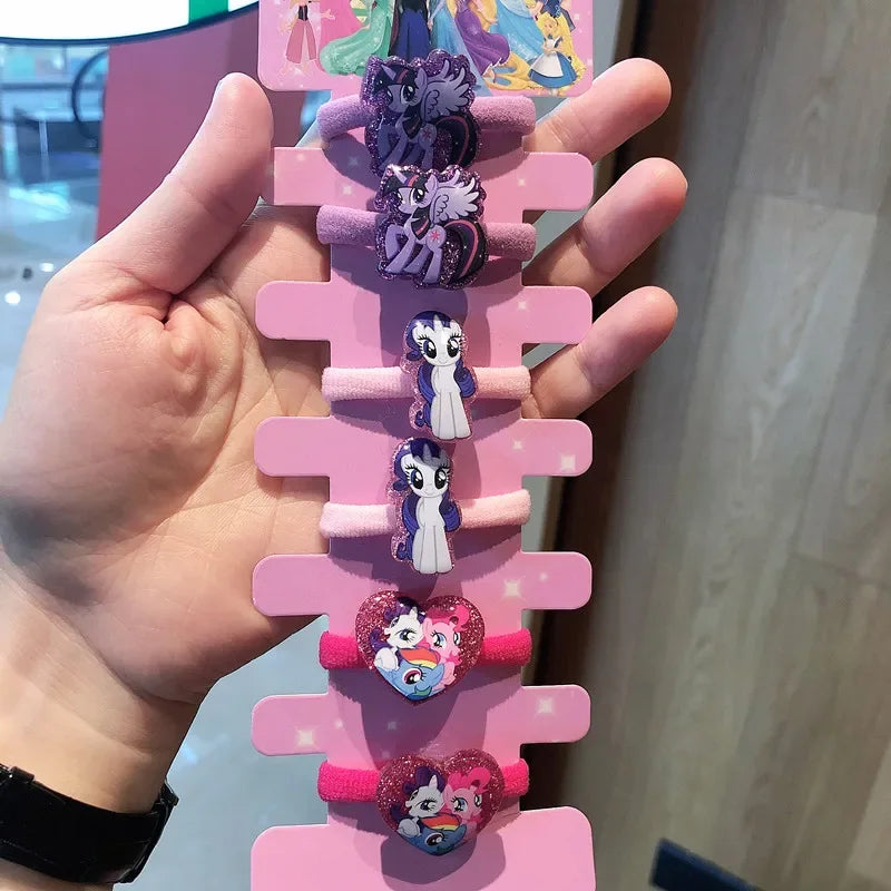 6PCS/Lot Hair Accessories Princess Elsa Anna Elastic Hair