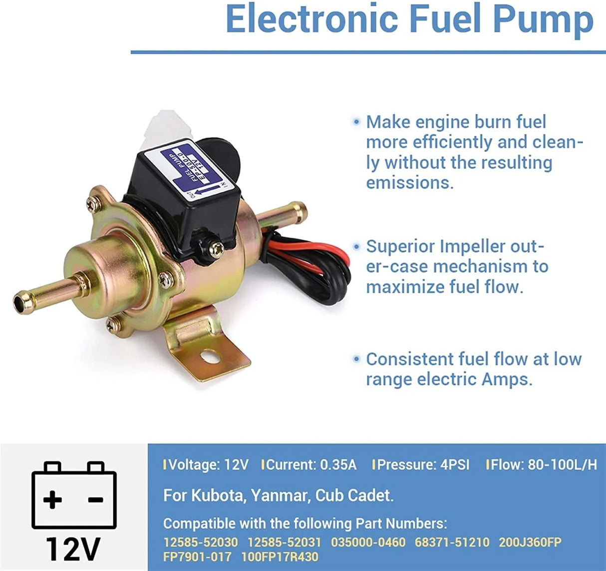 Universal Electric Car Fuel Pump Diesel Petrol Gasoline