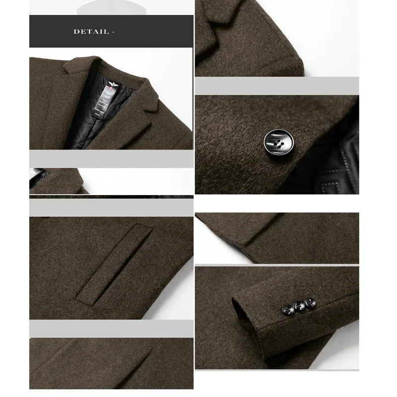 BROWON Brand Trench Coat Men Autumn and Winter