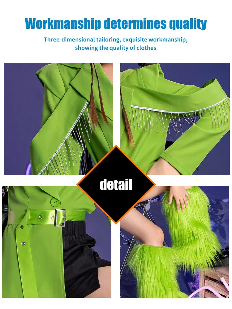 K-PoP Clothes Girls runway fashion fashion children model costume set high-end children jazz dance dress girls cool autumn