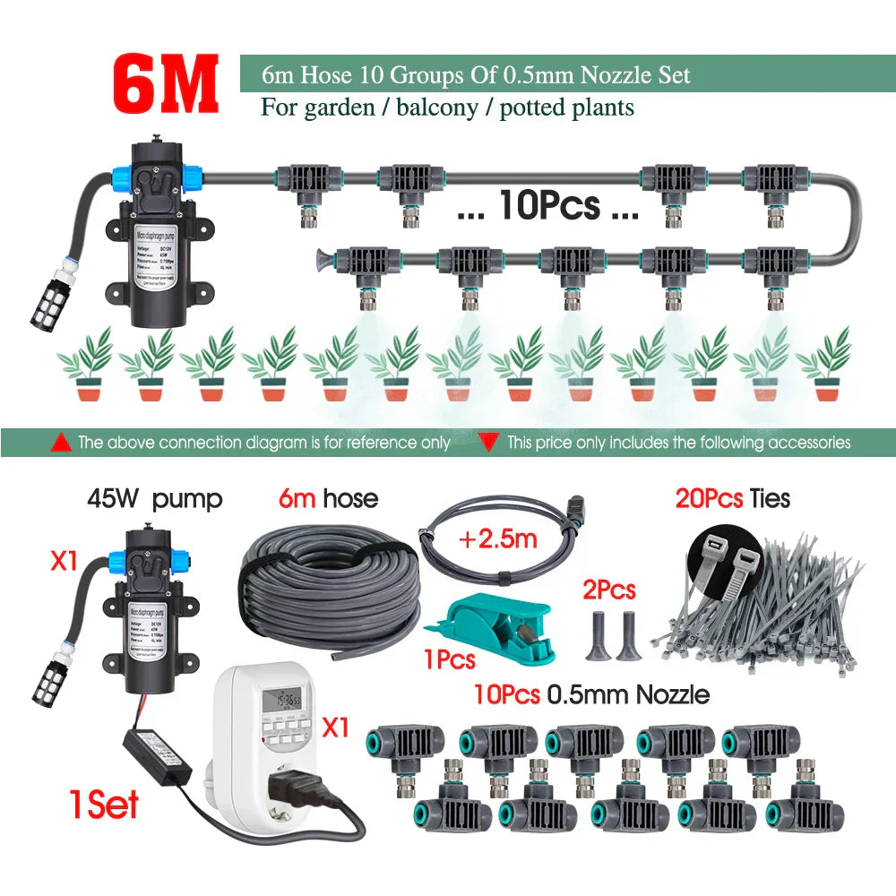 0.5MM Adjustable Spray Nozzle Automatic Irrigation Equipment 45W