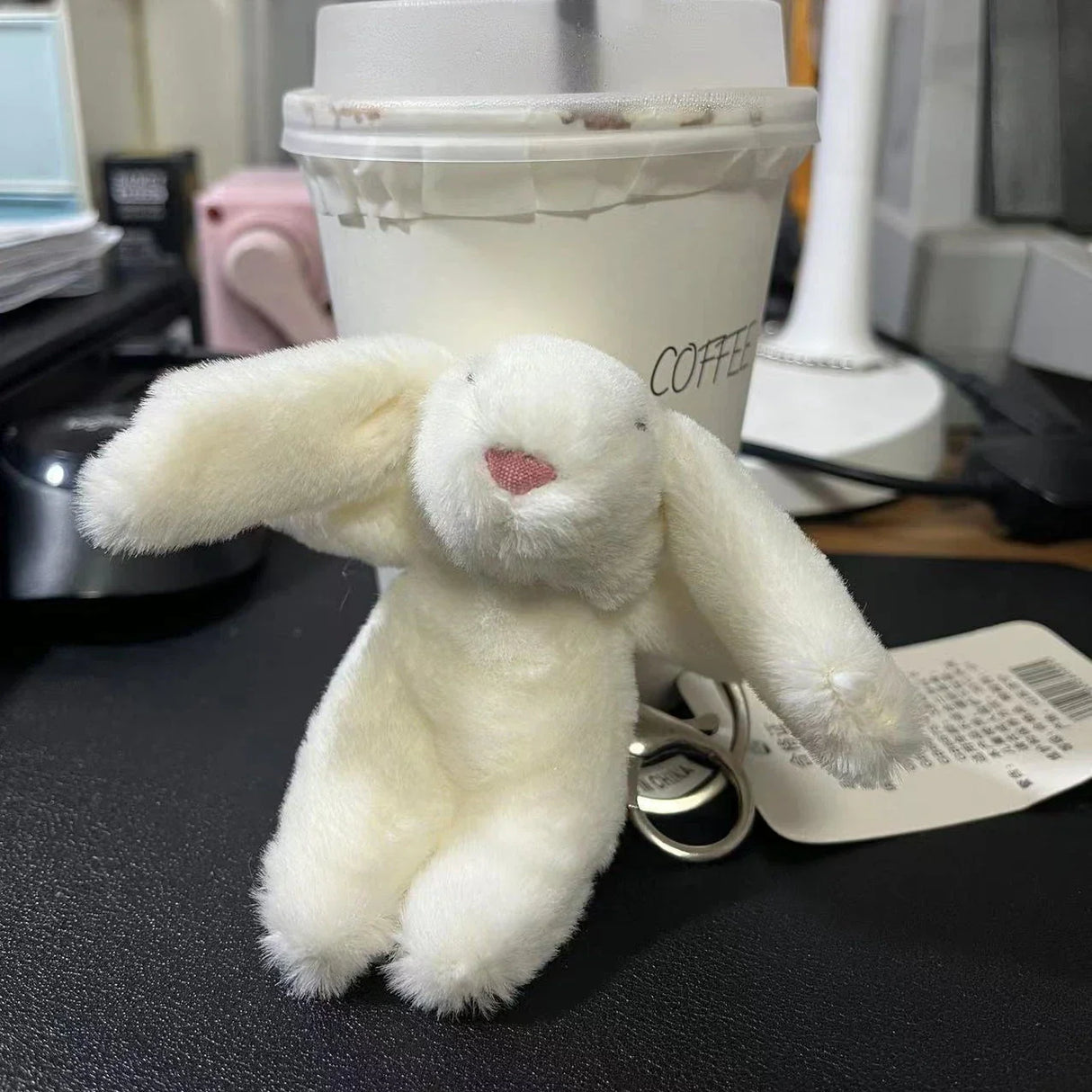 Stuffed Animals Cute Cartoon Rabbit Keychain Love Pompom