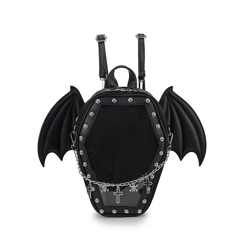 Bat Wings Ita Backpack Enamel Pin Display Shoulder