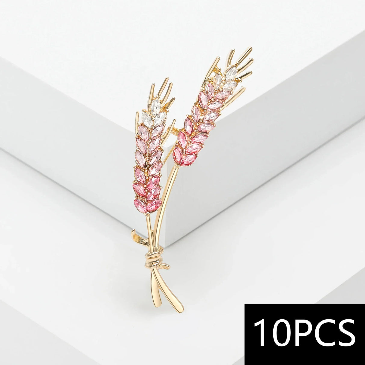 Beaut&Berry 10pcs Women Rhinestone Ear of Wheat Brooches