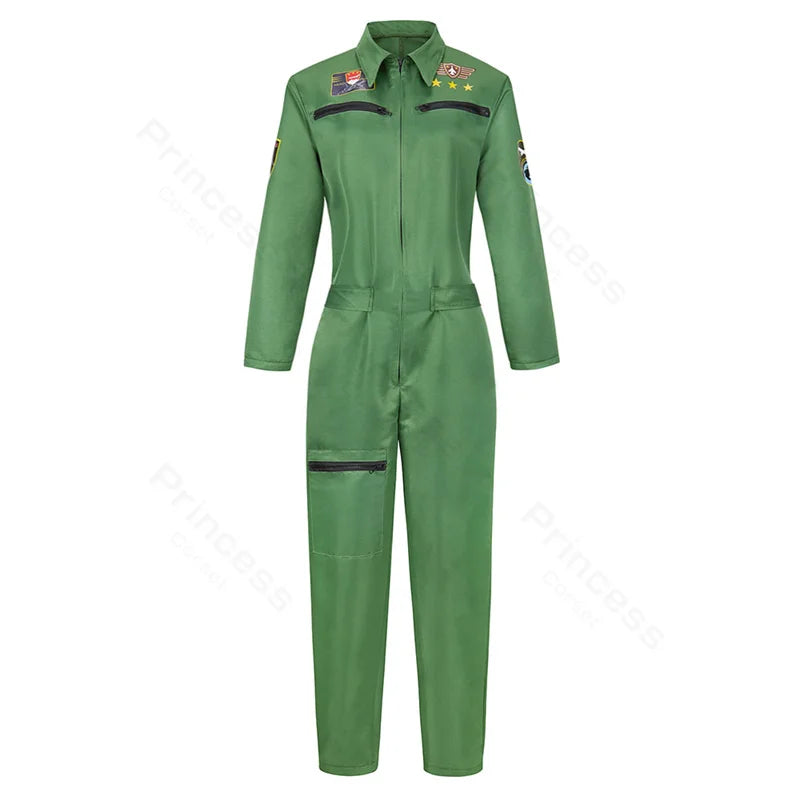 Pilot Uniform Army Green TOP GUN Costume for
