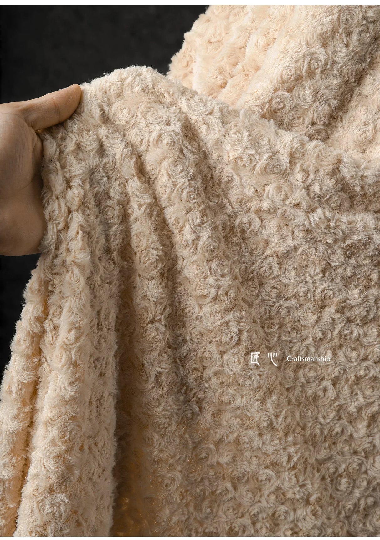 White Plush Fabric Soft and Thick Home Textile