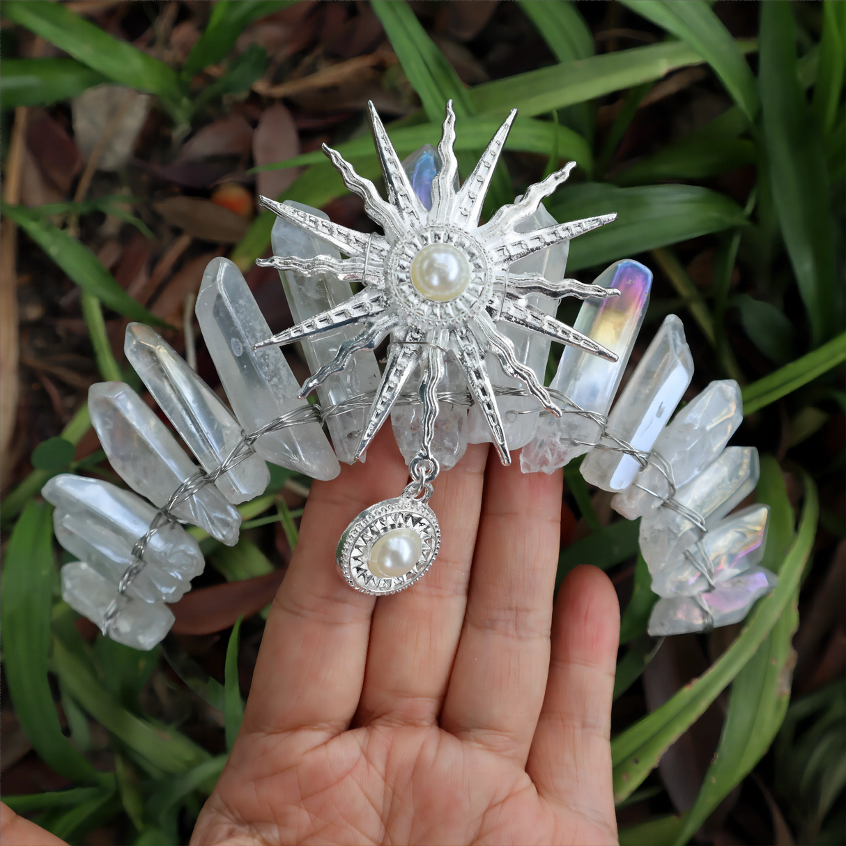 Raw crystal crown The sun goddess crystal Tiaras