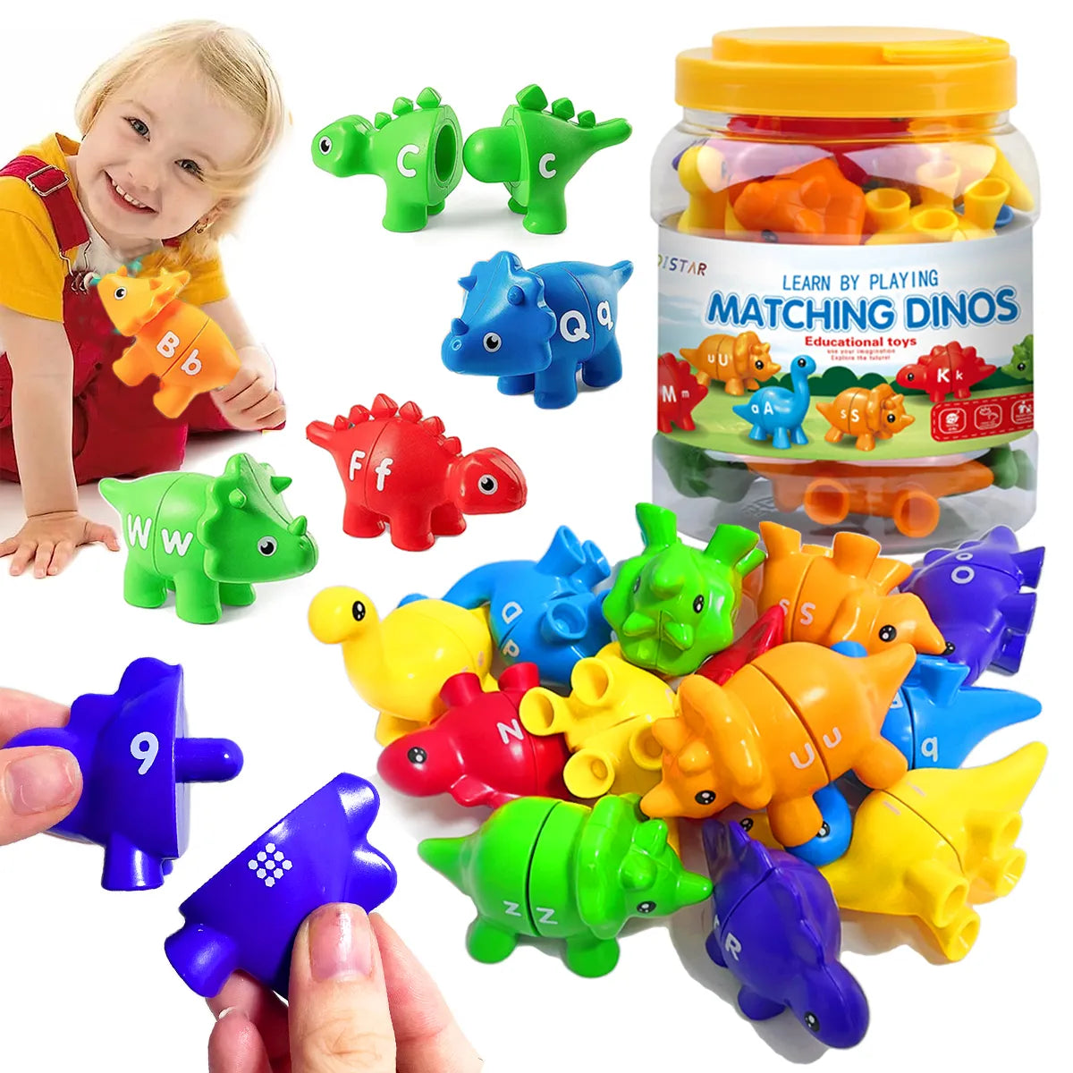 Matching Letters Fine Motor Toy ABC Dinosaur Alphabet