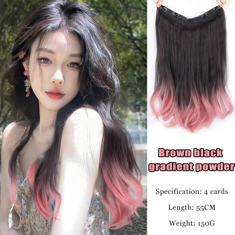 FORLISEE Synthetic Long Curly Hair Gradient Paris Painted