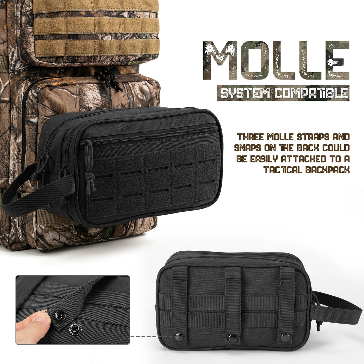 QT&QY Tactical Swimming Toiletry Bag For Men Hygiene