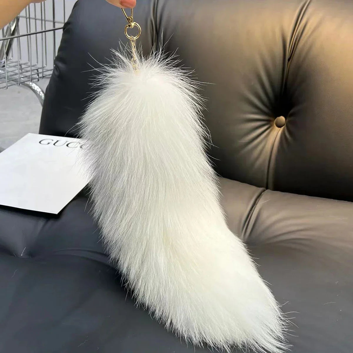 Real Fox Fur Tail Keychain Wolf Tail Fur