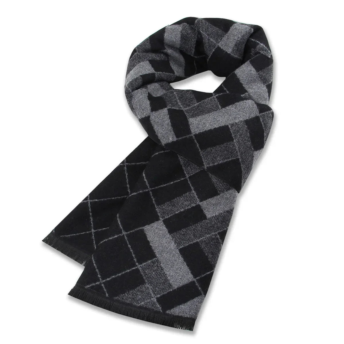 High Quality Men Scarf Autumn Winter Plaid Knitted