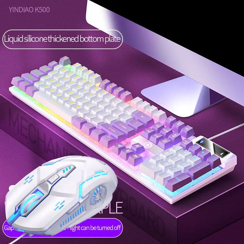 Pink Keyboard and Mouse Set 2 in 1