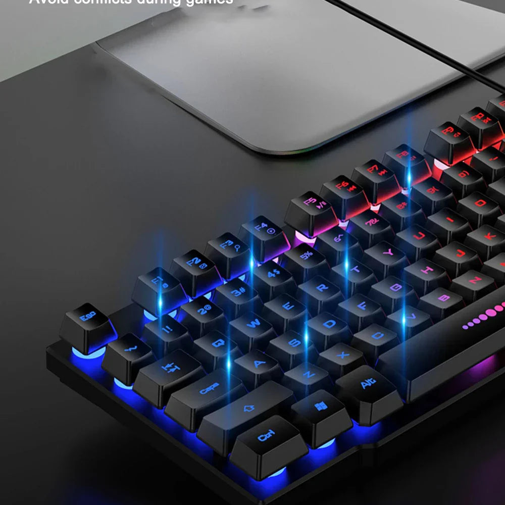 3-piece Set Gaming Keyboard Mouse Headphone Set Wired