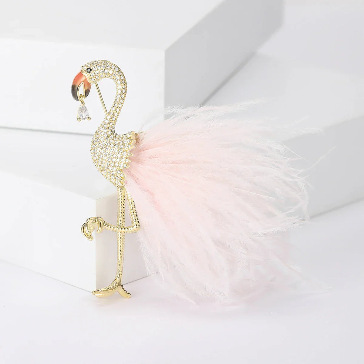 14K Gold Plated Bird Brooches for Women 3color