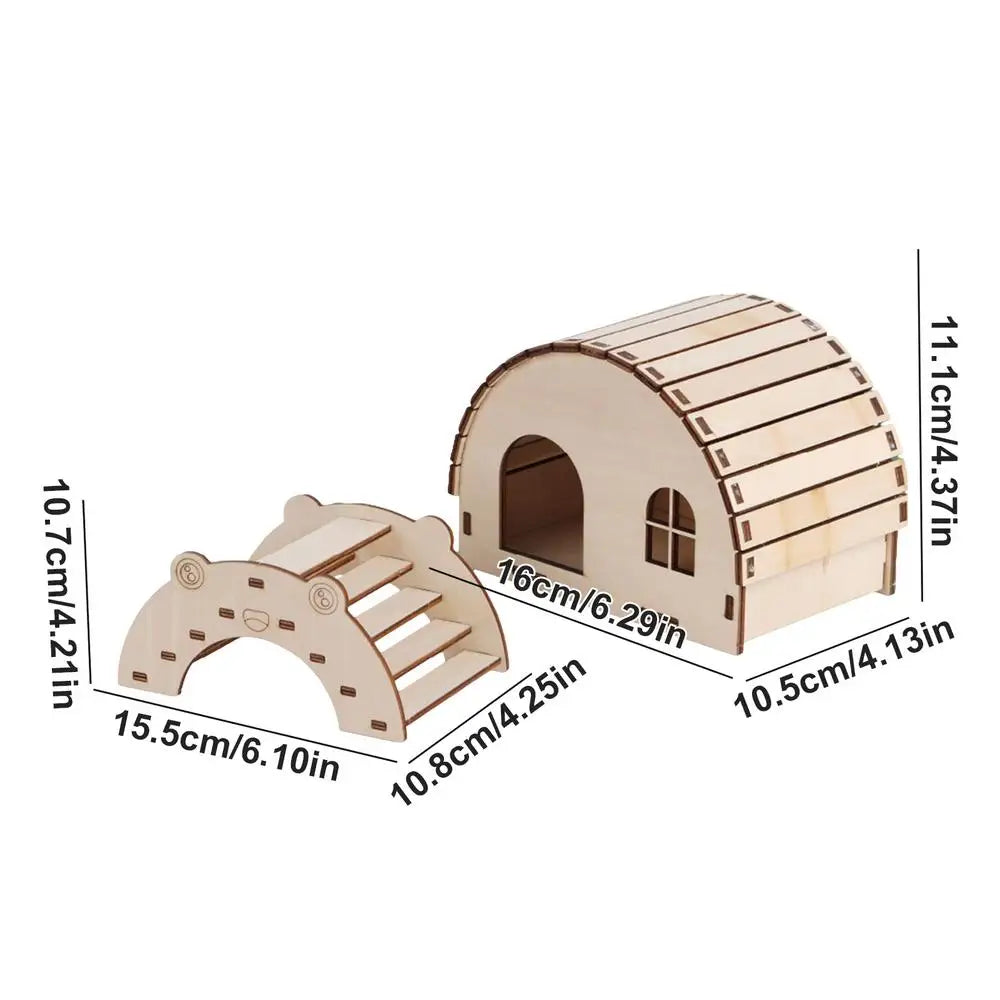 Wooden Hamster Hideout Small Hut Wooden House For