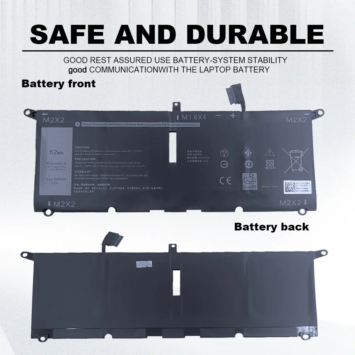 DXGH8 Laptop Battery For Dell XPS 13 9380