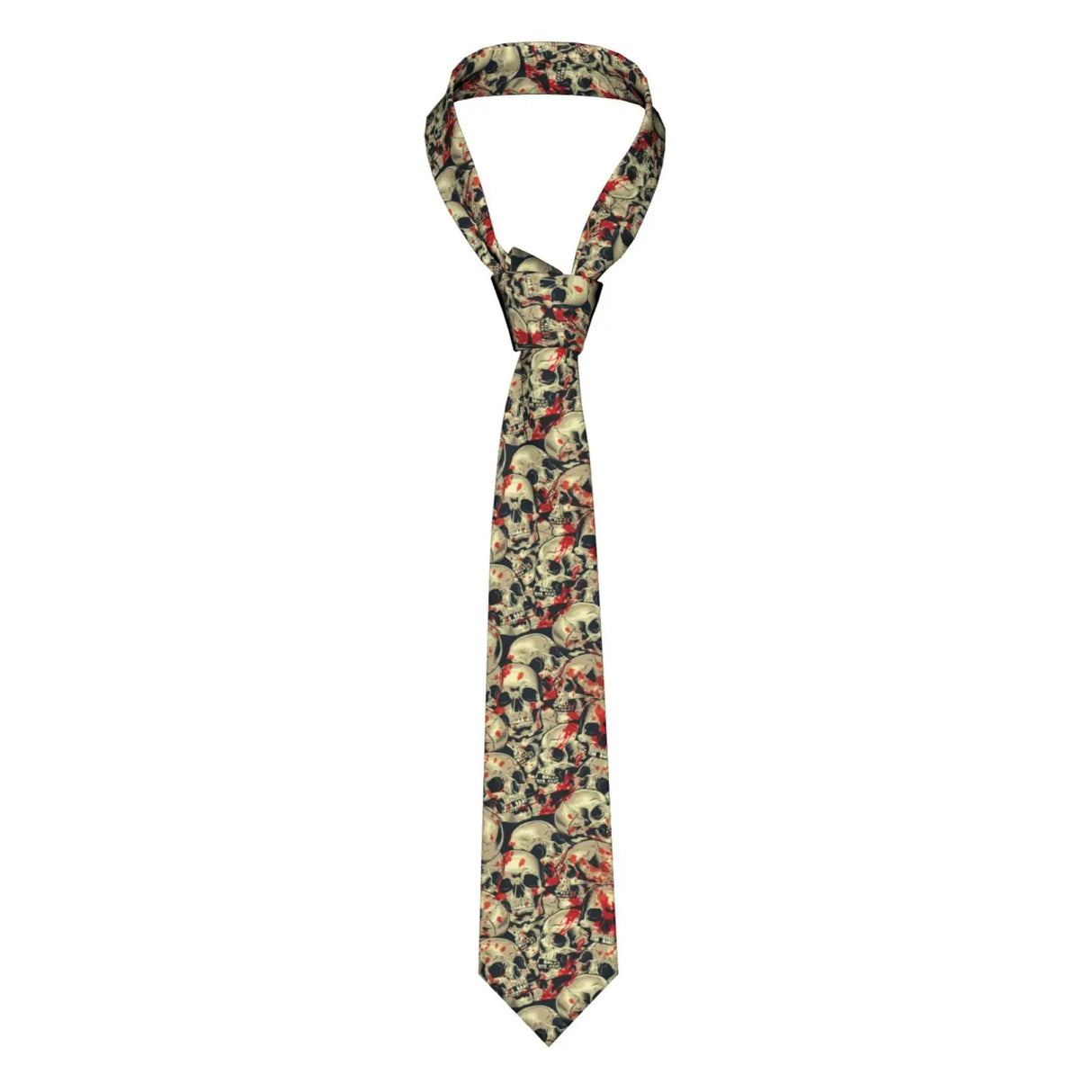 Mens Tie Classic Skinny Haloween Scary Skull Neckties