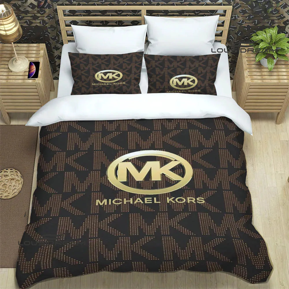 M-Michael-Kors logo printed Bedding Sets exquisite supplies set