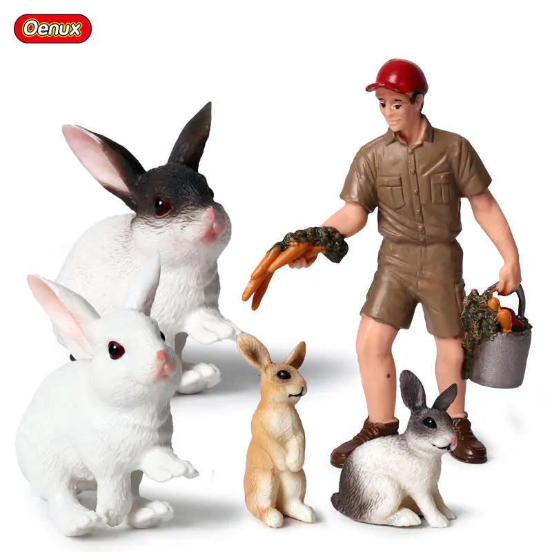 Oenux Farm House Model Action Figures Farmer Motorcycle