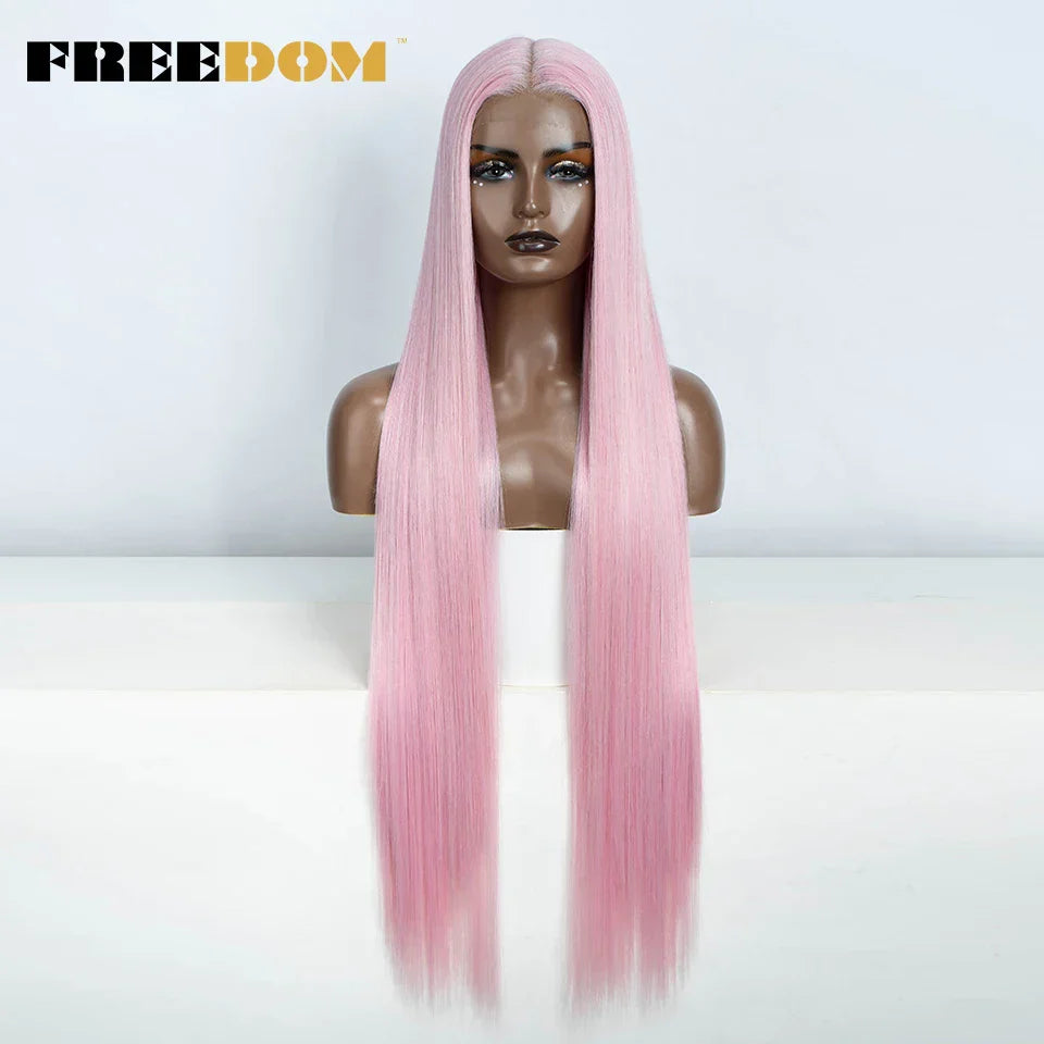 FREEDOM Synthetic Lace Front Wigs For Women Straight