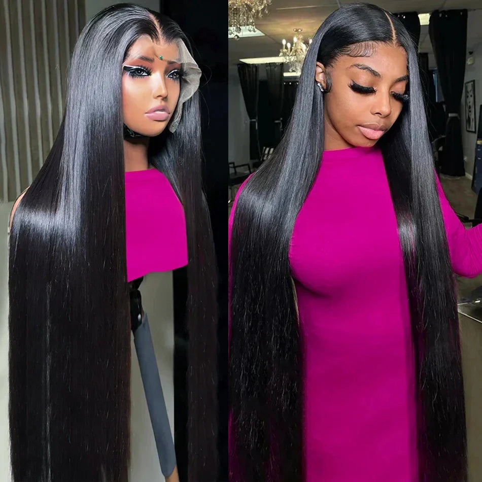30 40 Inch Straight Lace Front Wigs Glueless