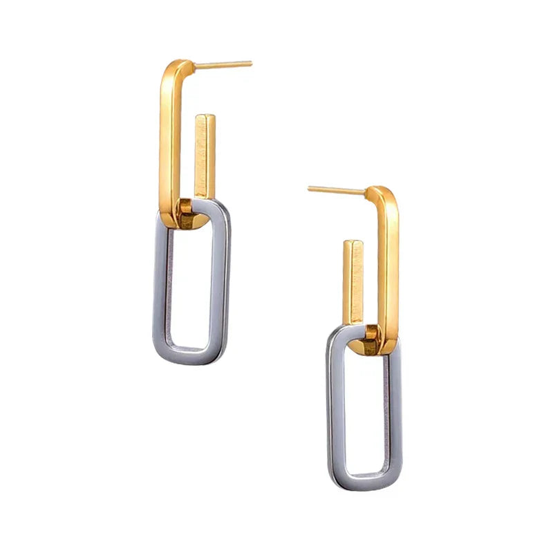 Stainless Steel Two-tone Earrings For Women High-end Detachable