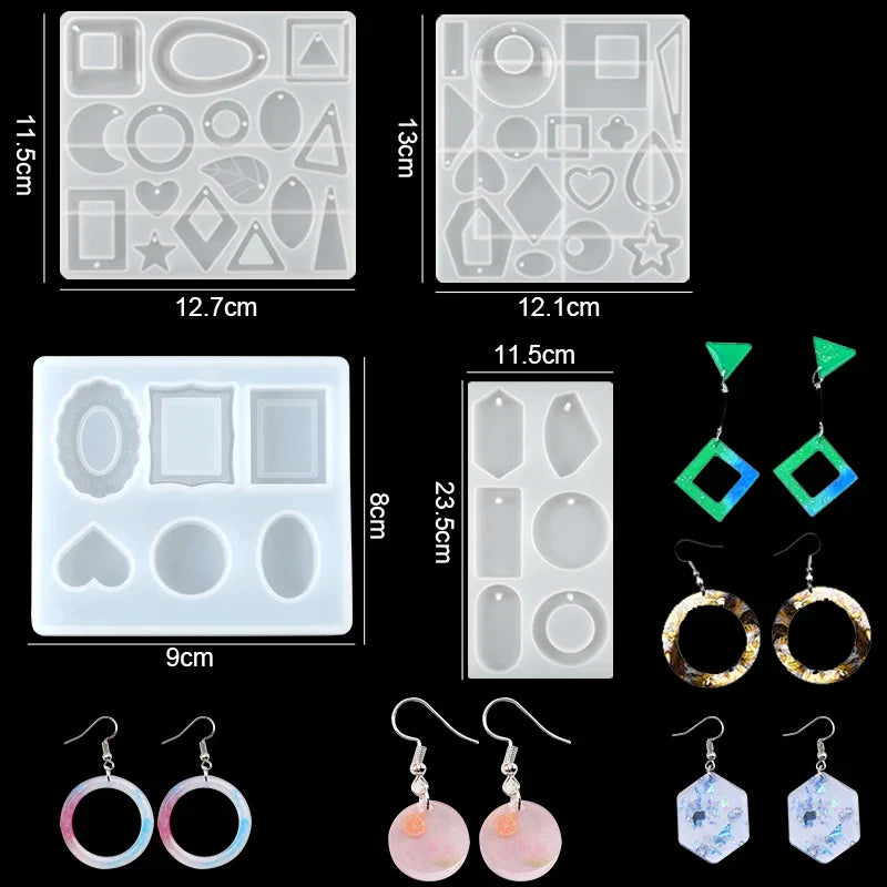 Mixed Style Jewelry Epoxy Resin Molds Set Silicone