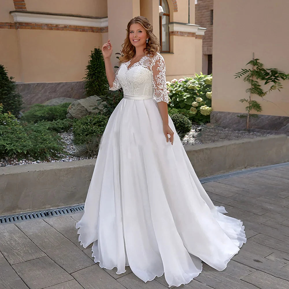 Elegant Plus Size Wedding Dress for Woman Half
