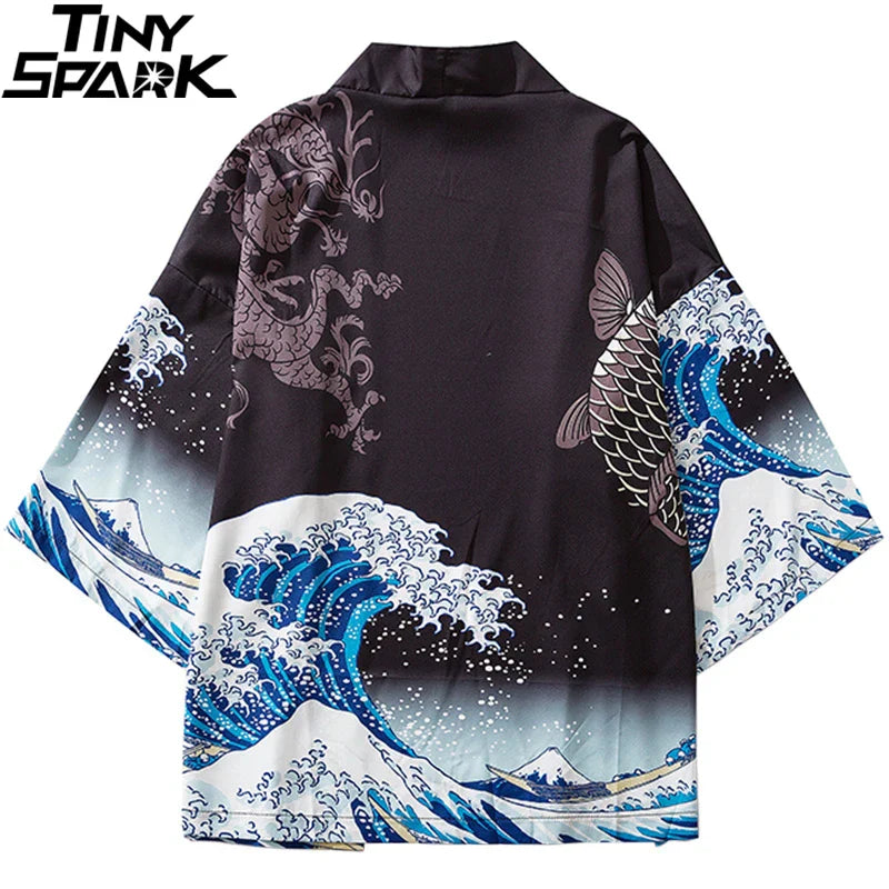 2023 Harajuku Kimono Jacket Japanese Kanagawa Great Wave