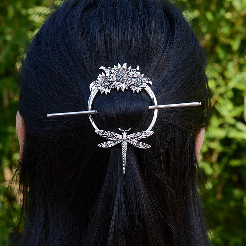 Witch Bat Hairstick Black Gothic Barrette Pagan Vampire
