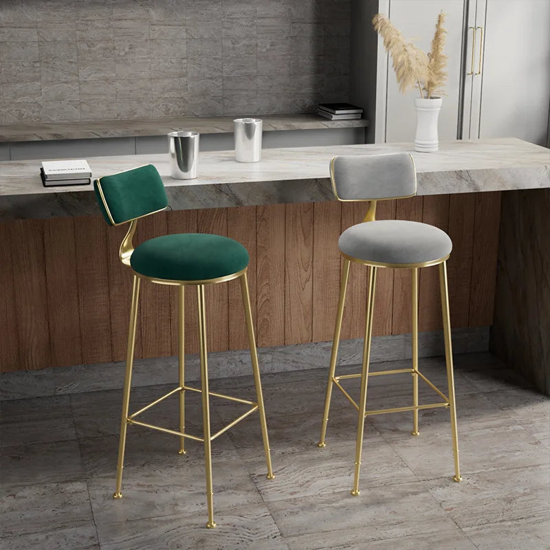 Nordic Bar Chair Light Luxury Home Golden Bar