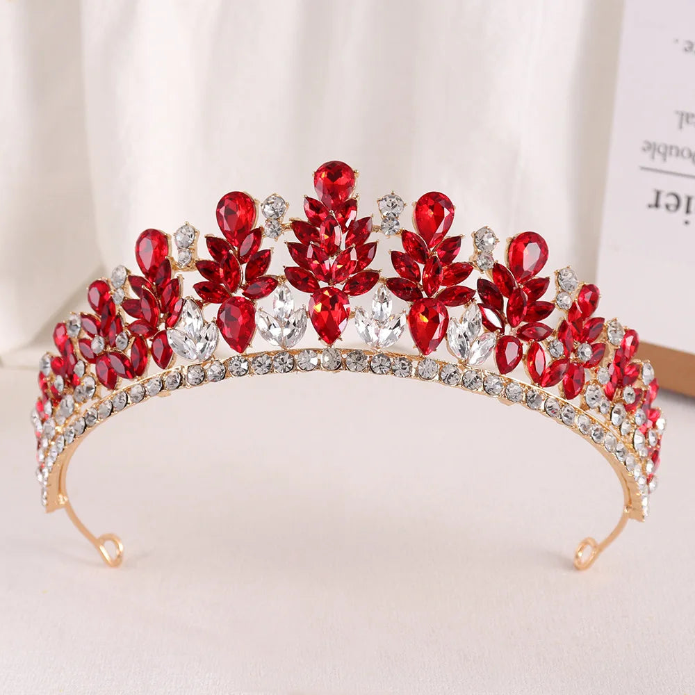 Baroque Green Opal Wedding Headband Crystal Bridal Crowns