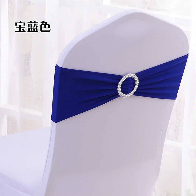 50pcs/lot Stretch Lycra Spandex Chair Covers Bands With