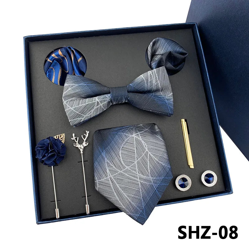 Men's Tie Set Gift Box Fashion Brand Bowtie