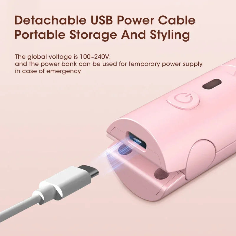 Hair Straightener Curler Comb Mini USB Plug in