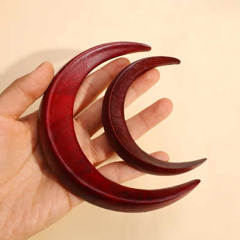 Wood Moon Crescent Shaped Hair Clip Hair Forks