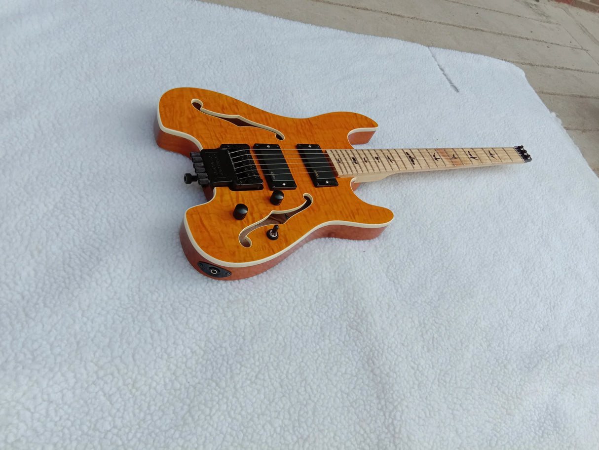 Double F-Hole Integrated Body, Wood Veneer, Feiling Headless