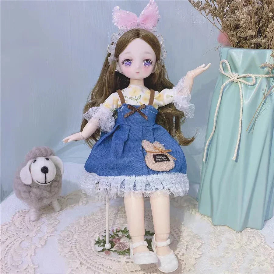 BJD Girl Dolls 30cm Kawaii Points Joint Movable