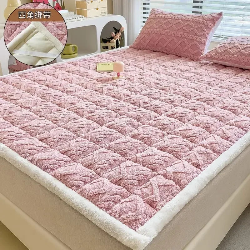 Winter Soft Fleece Mattress Toppers Home Dormitory Single