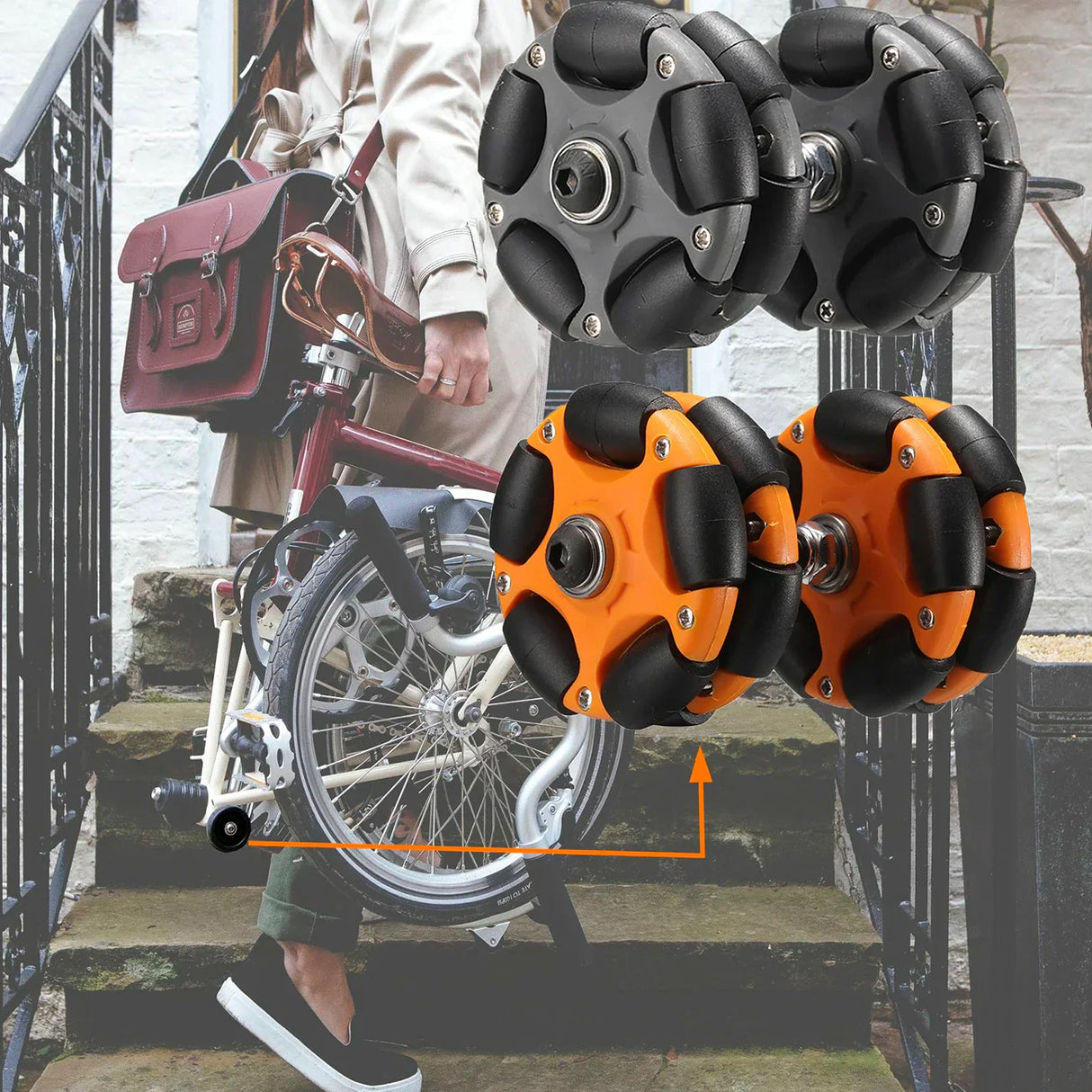 2PCS 58mm Nylon Omni Wheel M6*60MM Screw Brompton's