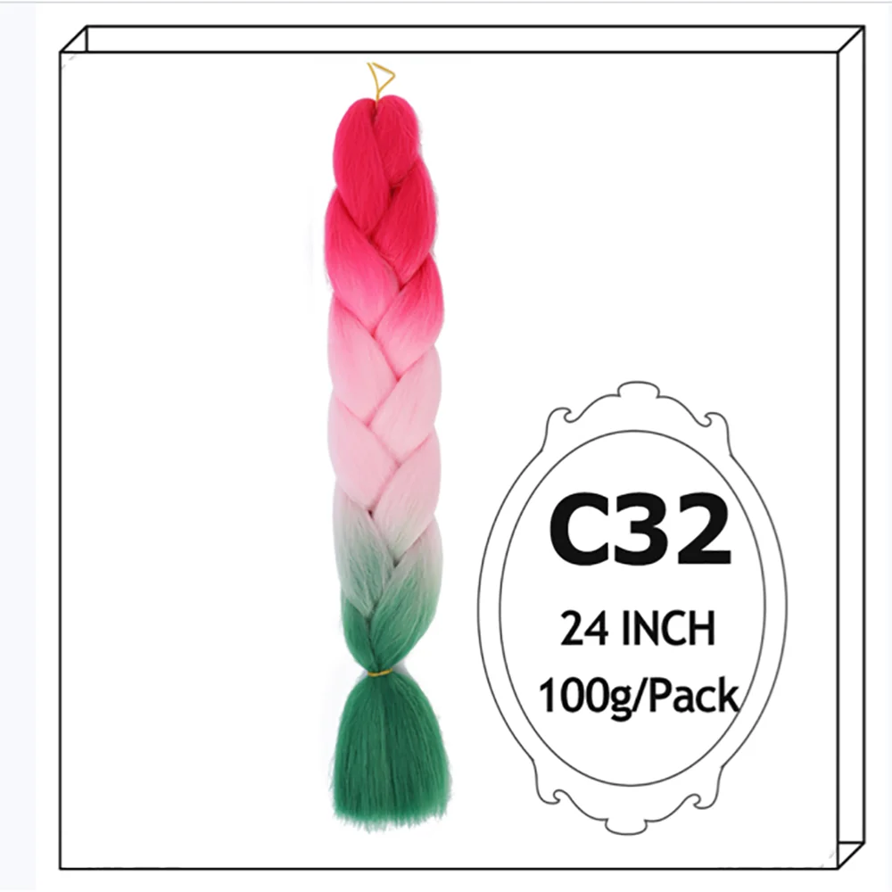 24Inch Synthetic Long Jumbo Ombre Braiding Hair For