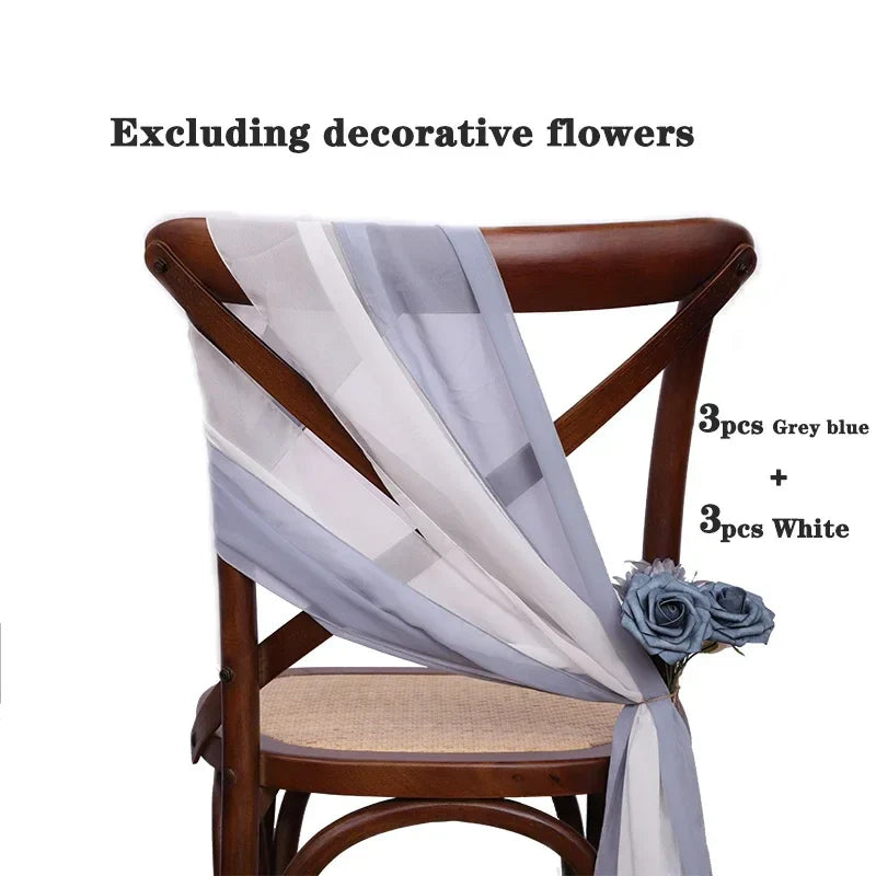 6PCS RUST Chiffon Chair Sashes 30 x 270cm