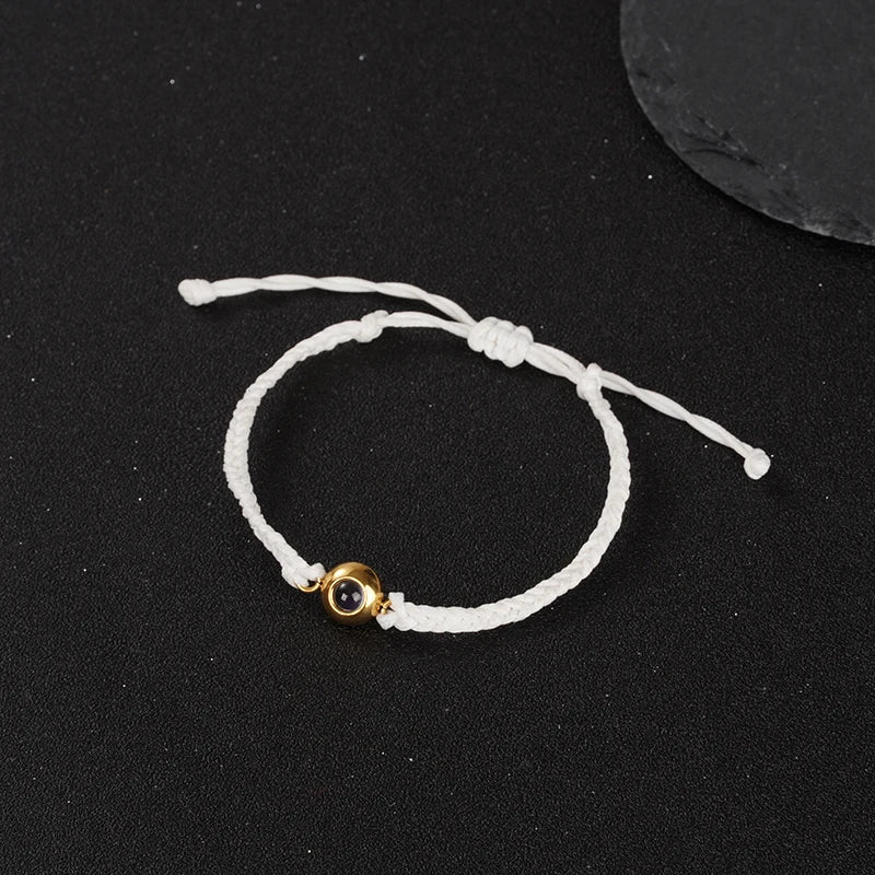 Projection Photo Bracelet in Gold Personalized Stainless Steel