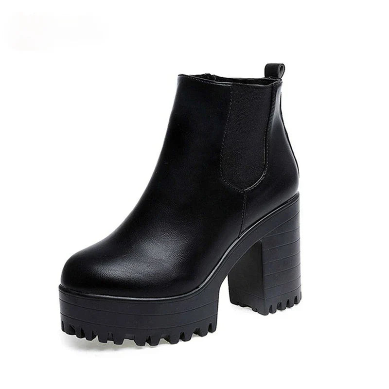 Botas Mujer Fashion Women Boots Square Heel Platforms